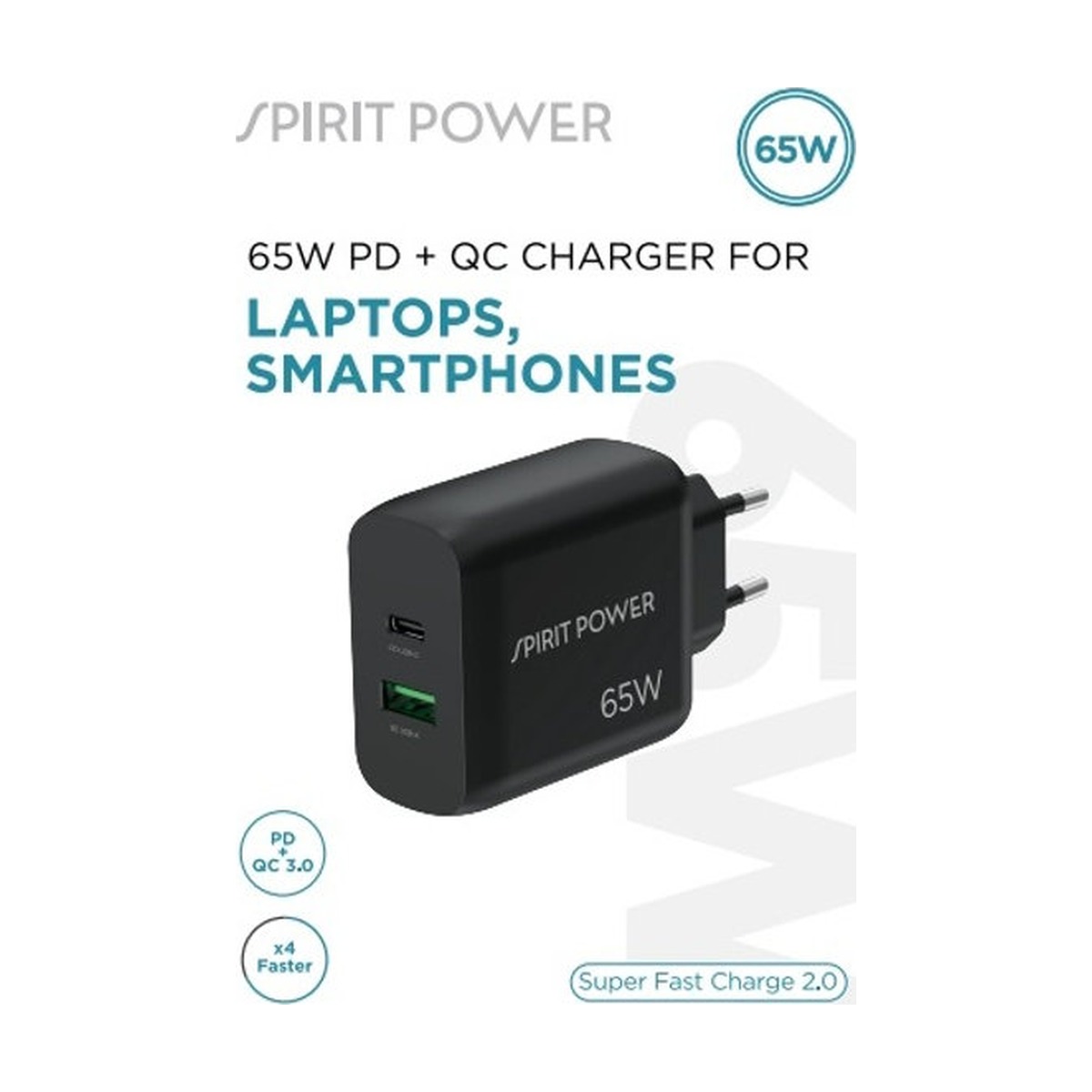 CT-0008 ראש מטען 65W GAN מבית Spirit – תמונה 1